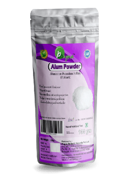 Pragna’s alum powder has excellent antiseptic properties, kills dental bacteria, and strengthens gums.