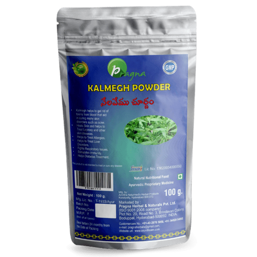 Pragna Kalmegh powder is 100% pure and natural.This powder helps in the removal of toxins from the blood.