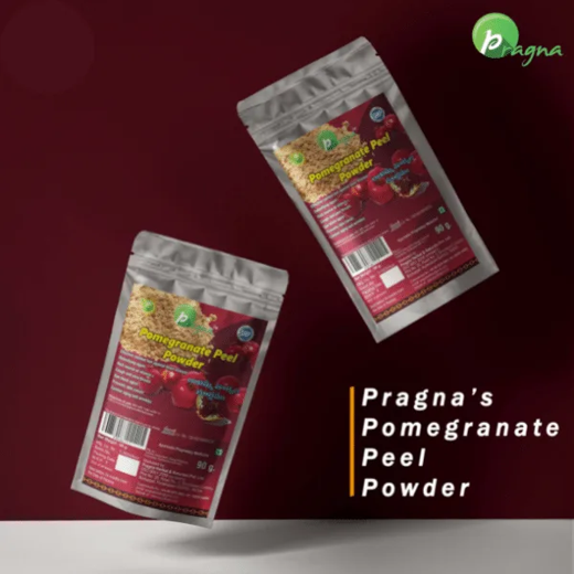 Pragna Pomegranate Peel Powder is 100% pure and natural. Pomegranate peels are high in Vitamin C and are beneficial for skin and hair health, as well as fighting acne, pimples, and rashes. - Image 2