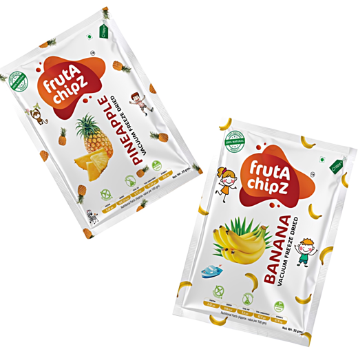 frutA chipZ Freeze Dried Chikoo 20 Gms/ Banana 30 Gms/ JackFruit 20 Gms/ Pineapple 20Gms | 100% Natural | Healthy Fruit Chips | Ready to Eat | Crunchy | - Image 4