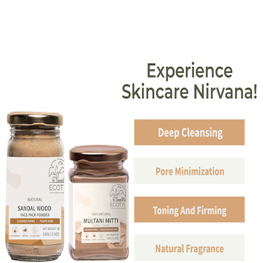 Ecotyl Face Pack Combo - Sandalwood Powder and Multani Mitti | Duo for Skin Brightening and Glow | 100g + 150g - Image 3