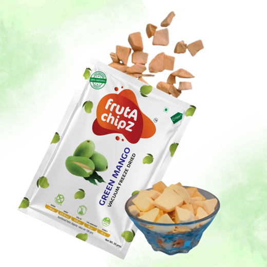 frutA chipZ Freeze Dried Chikoo 20 Gms/ Fruit Mango 20 Gms/ Banana 30 Gms/ Pineapple 20Gms/ Green Mango 20Gms/  JackFruit 20 Gms |100% Natural| Ready to Eat - Image 3