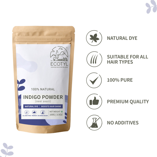 Indigo Powder | Neel Avuri | Natural Hair Dye | Hair Conditioning | 100g - Image 3