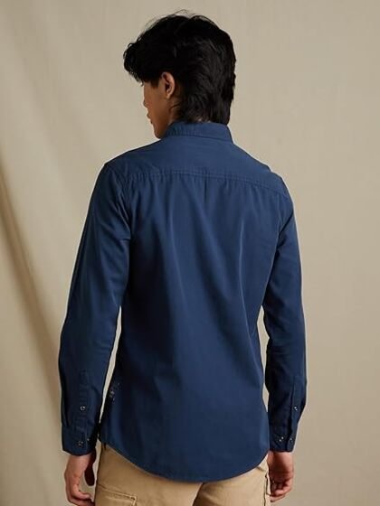 Medusaa Fashion - INKAST Men's Solid Double Pocket Cotton Shirt | Casual | Plain | Full Sleeve-Slim Fit - Image 2