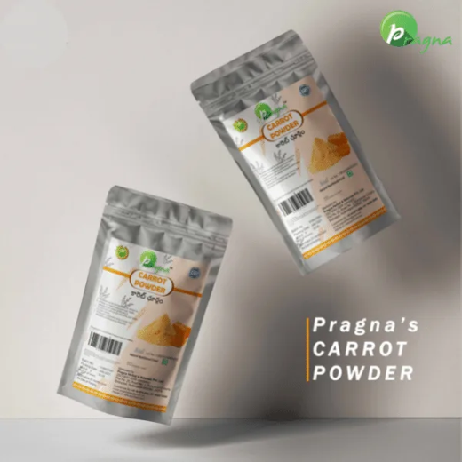 Pragna Carrot powder is 100% pure and natural. Carrot powder has potent antioxidant properties with high content of beta-carotene, Vitamins ( Vitamin A, Vitamin C, VItamin K and Vitamin B6 ) & Minerals (Zinc, Manganese, Magnesium, Potassium and Calcium), helps Protect Cells, Proteins & Enzymes from Environmental Stress. - Image 2