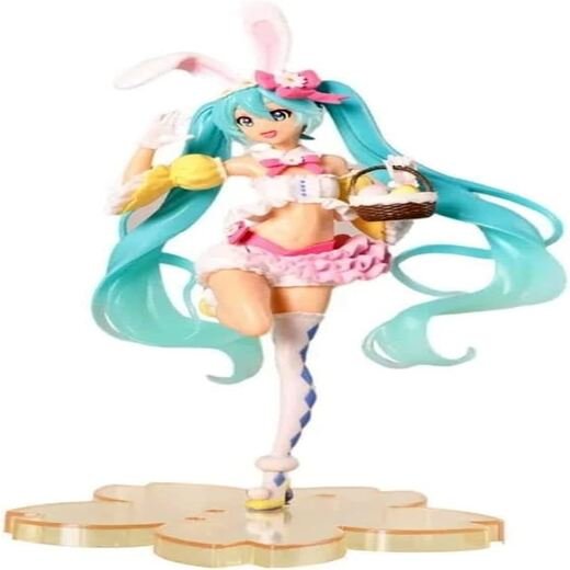 Trunkin Hatsune Miku Action Figure Anime Spring Cloth Blossom Dress Miku Figure Statue Toy for Collection (7.8 Inch) White Green - Image 3