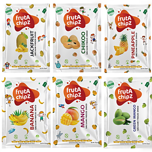 frutA chipZ Freeze Dried Chikoo 20 Gms/ Fruit Mango 20 Gms/ JackFruit 20 Gms/ Pineapple 20Gms | 100% Natural | Healthy Fruit Chips | Ready to Eat | Crunchy | - Image 4