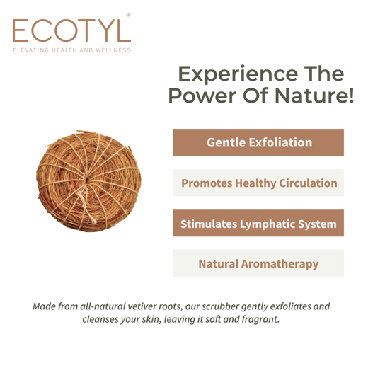 Ecotyl Vetiver Scrubber | Natural Body Loofah | Set of 3 - Image 2