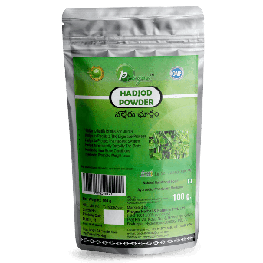 Pragna Hadjod Powder (Nalleru) is 100% Pure and narural . Hadjod Powder quickens healing during bone fracture, strengthens bone integrity, combats pain and inflammation, and assists in building weak bones