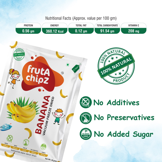 frutA chipZ Freeze Dried Fruit Mango 20 Gms/ Banana 30 Gms/ JackFruit 20 Gms | 100% Natural | Healthy Fruit Chips | Ready to Eat | Crunchy | - Image 4