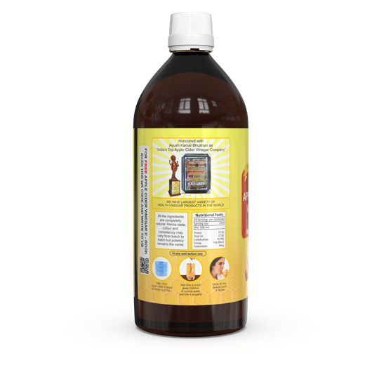 Dr. Patkar's Apple Cider Vinegar With Honey | Unfiltered & Undiluted | Suitable for Weightloss with Improved Immunity | Energy Booster | Anti-viral | Anti-bacterial | Anti-fungal | Weight management (With Mother ) 500ml - Image 2