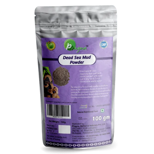 Pragna’s Dead Sea Mud Powder helps improve psoriasis and relieve pain caused by inflammation.