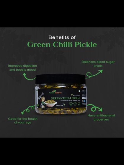 Spicy Zest Green Chilli Pickle - 250g - Image 2