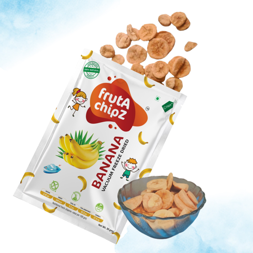 frutA chipZ  Dried Banana for Kids and Adults | 100% Natural | Healthy Banana Fruit Chips | Vacuum Freeze-Dried Fruit Slices | Pack of 5| 150 Gms | Ready to Eat | Crunchy - Image 2