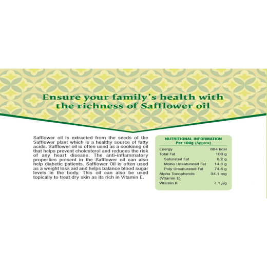 Pragati Natural (Kusuma)Safflower Oil 1L (Cold pressed) - Image 4