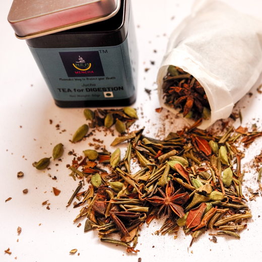 MENCHA - Digestive Tea Tin 50gr - Caffeine Free - Himalayan Herbal Blend for Improve Digestion | Reduce gastrointestinal problems | Speed up emptying of the stomach | Relaxation | Pain Relief - 50 Cups - Image 3