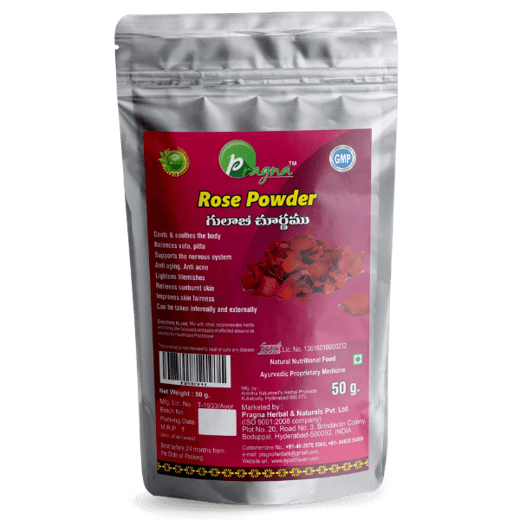 Pragna Rose Powder is 100% pure and natural. Rose powder act as anti-bacterial and cleanser