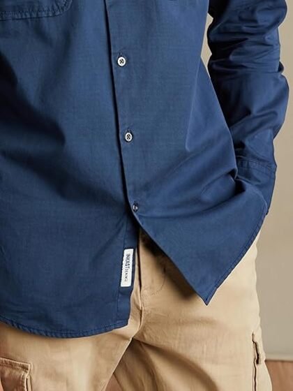 Medusaa Fashion - INKAST Men's Solid Double Pocket Cotton Shirt | Casual | Plain | Full Sleeve-Slim Fit - Image 4