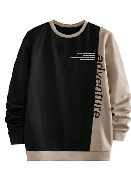 Tagas Men’s Colorblock Adventure Print Sweatshirt – Winterwear Round Neck Pullover | Casual Stylish Fleece Hoodie | Sizes S-XXL - Image 2