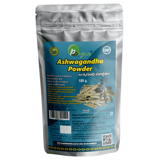 Pragna’s Ashwagandha powder is effective for reducing stress and anxiety symptoms. It may also help to treat diabetes and cataracts.