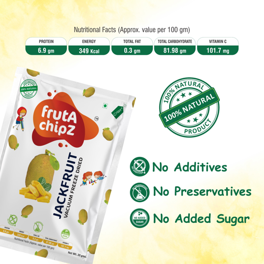 frutA chipZ Freeze Dried Chikoo 20 Gms/ Banana 30 Gms/ JackFruit 20 Gms/ Fruit Mango 20Gms | 100% Natural | Healthy Fruit Chips | Ready to Eat | Crunchy | - Image 3