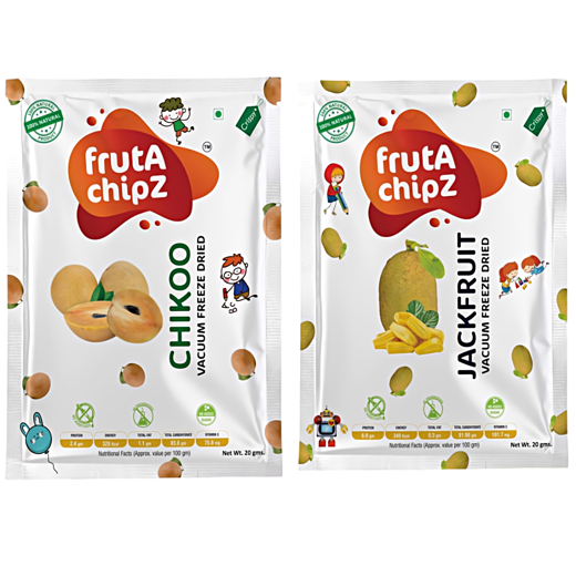 frutA chipZ Freeze Dried Banana 30 Gms/Chikoo 20 Gms/Jackfruit 20 Gms | 100% Natural | Healthy Fruit Chips| Ready to Eat | Crunchy | - Image 2