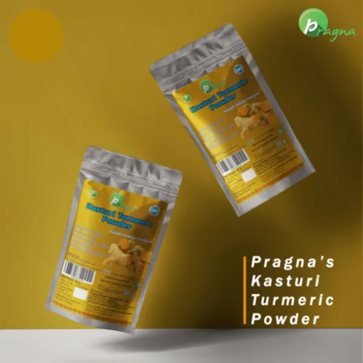 Pragna’s Kasthuri Turmeric powder is excellent for treating acne and renewing the skin. It eliminates dead skin cells, lowers pigmentation, and prevents wrinkles. - Image 2