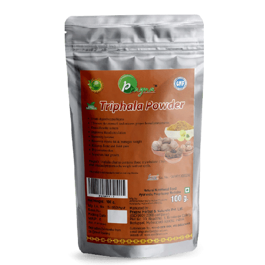 Pragna’s Triphala Powder contains a number of antioxidants that perform protective functions in the body.