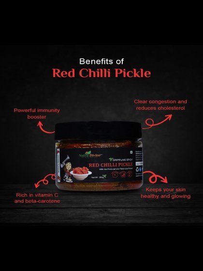 Grippling Spicy Red Chilli Pickle - 250g - Image 2