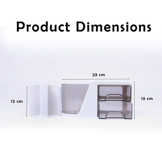 Rotating Desk Organizer with two Drawers - Image 4