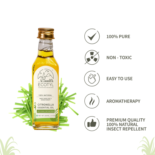 Ecotyl Citronella Oil | Natural Mosquito & Insect Repellent | Toxin Free | 100ml - Image 3