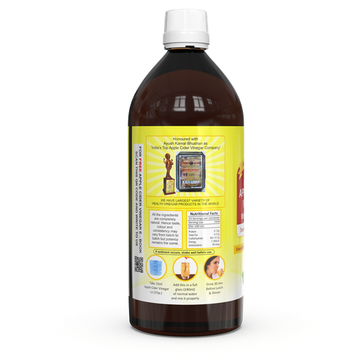 Dr. Patkar's Sweet-Stevia Apple Cider Vinegar 1000ml - Image 2
